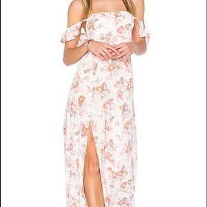 Flynn Sky Bardot Floral Maxi Dress L